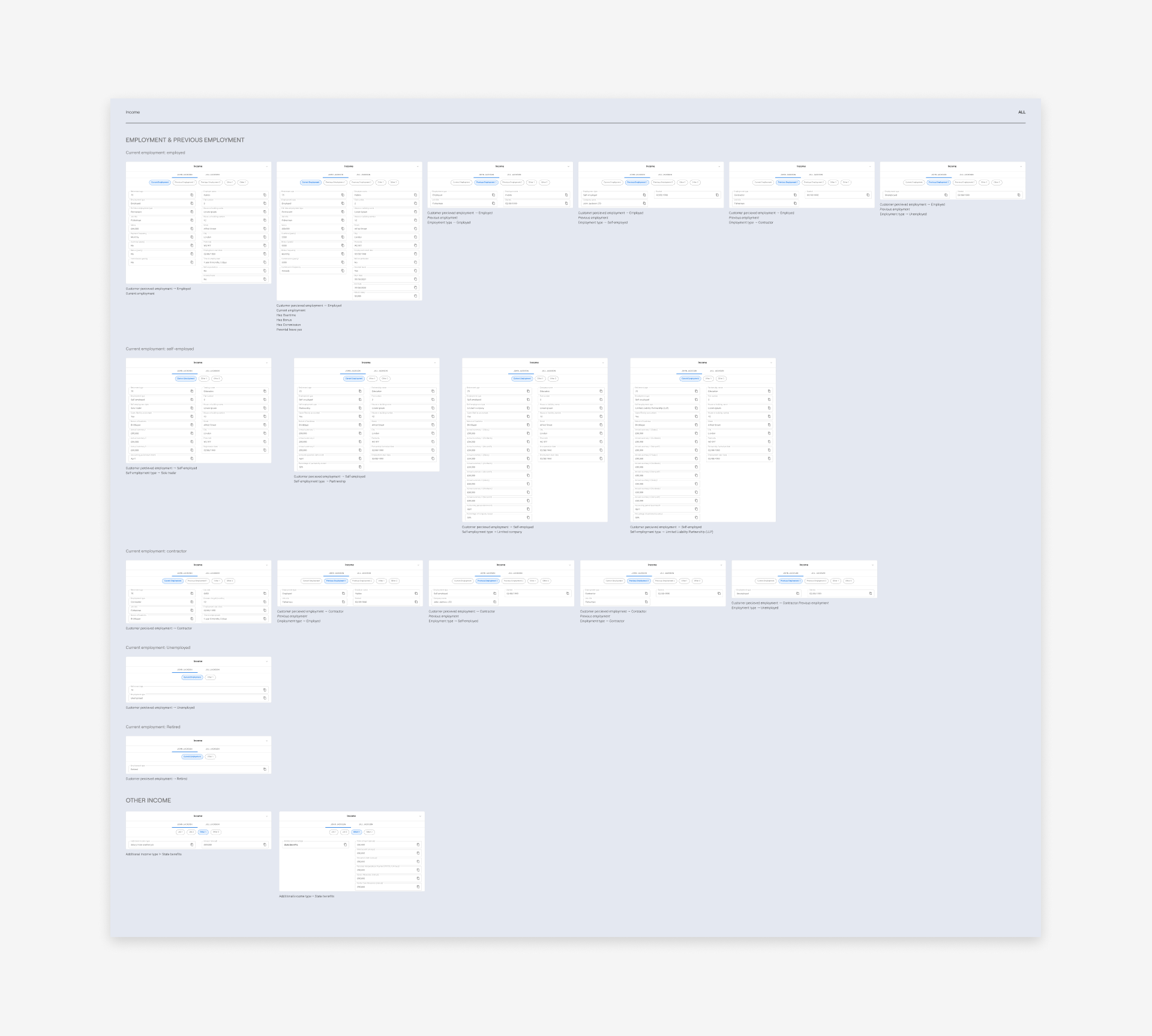 Example of some of the Mortgage Admin data mapping