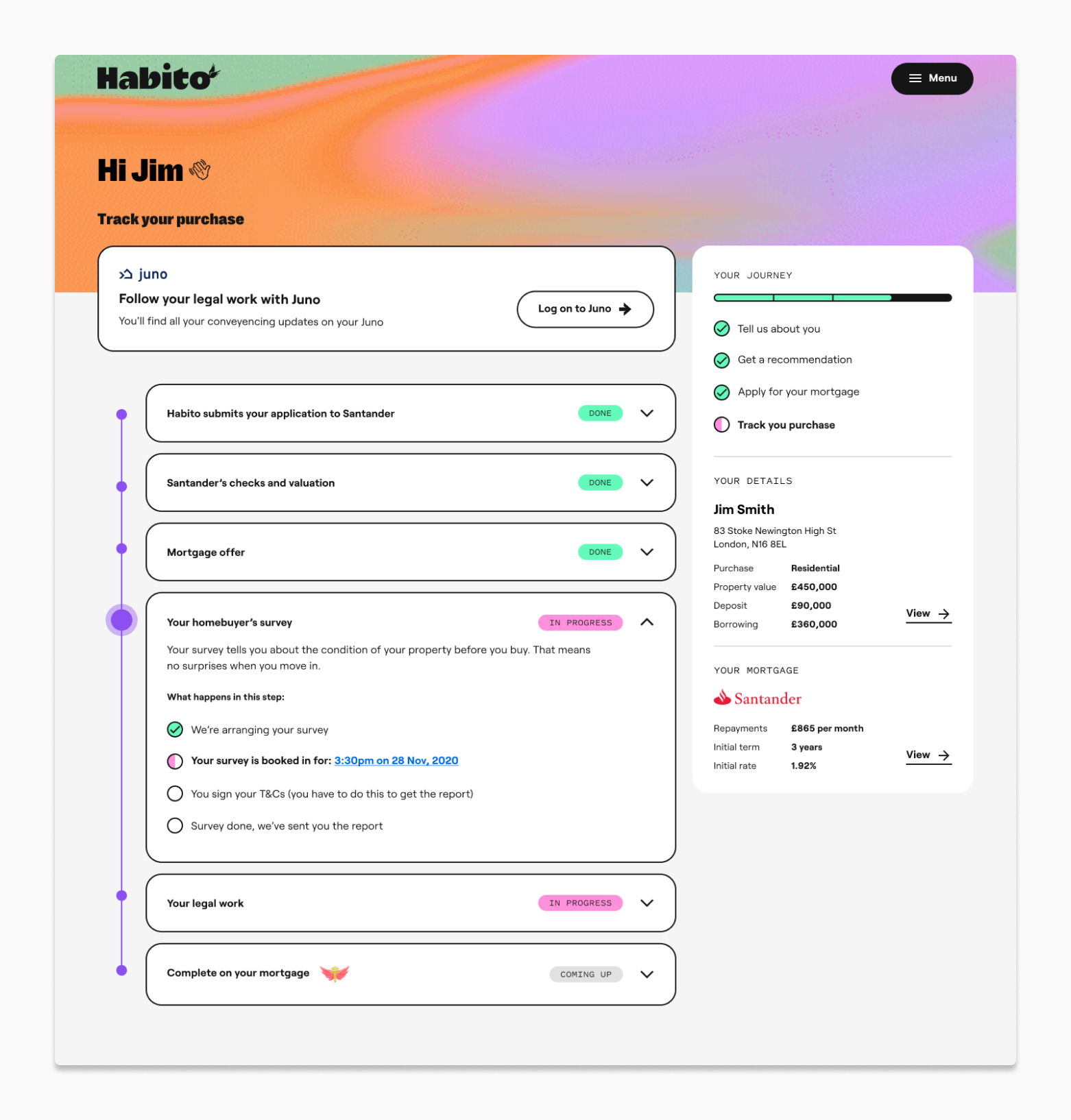 Customer dashboard