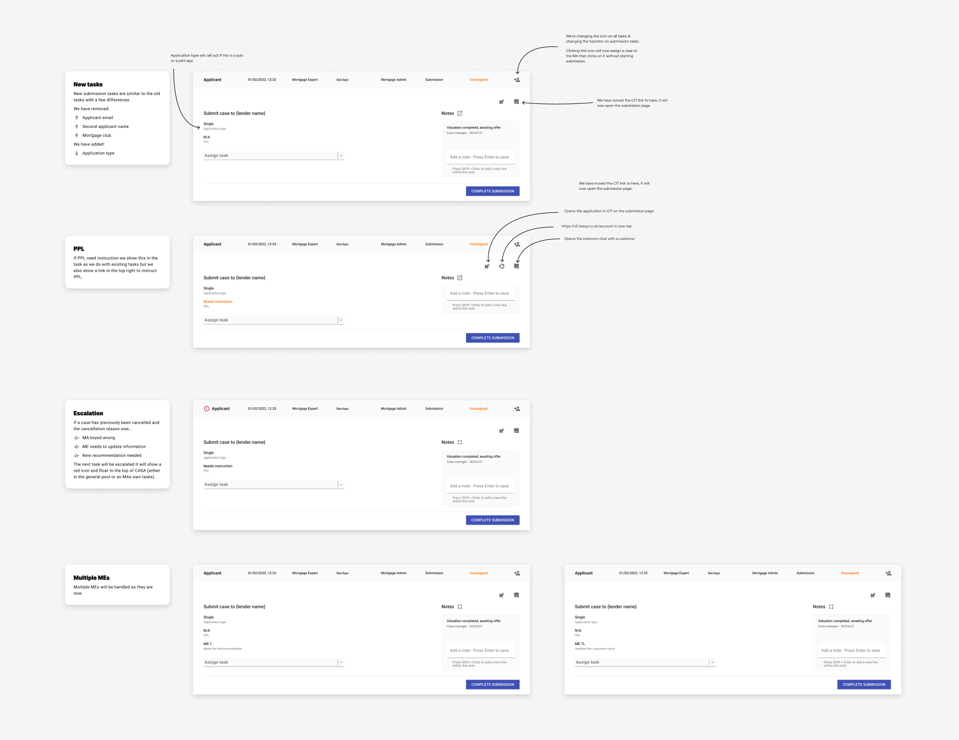 Submission tasks